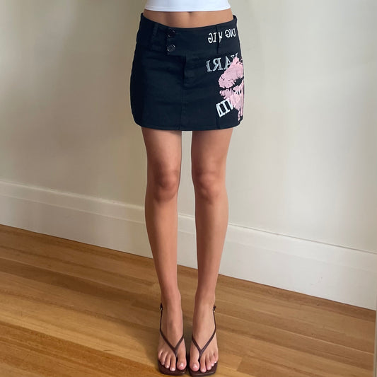 y2k graphic print skirt