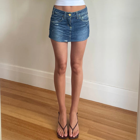 y2k denim mini skirt
