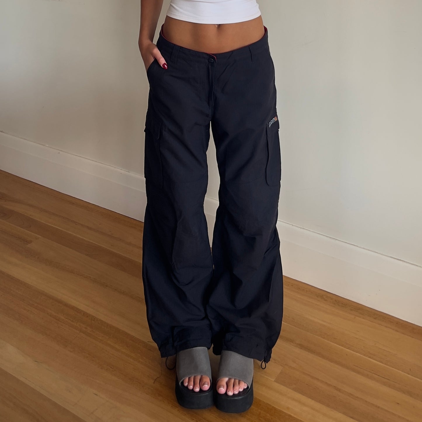 black baggy cargo pants