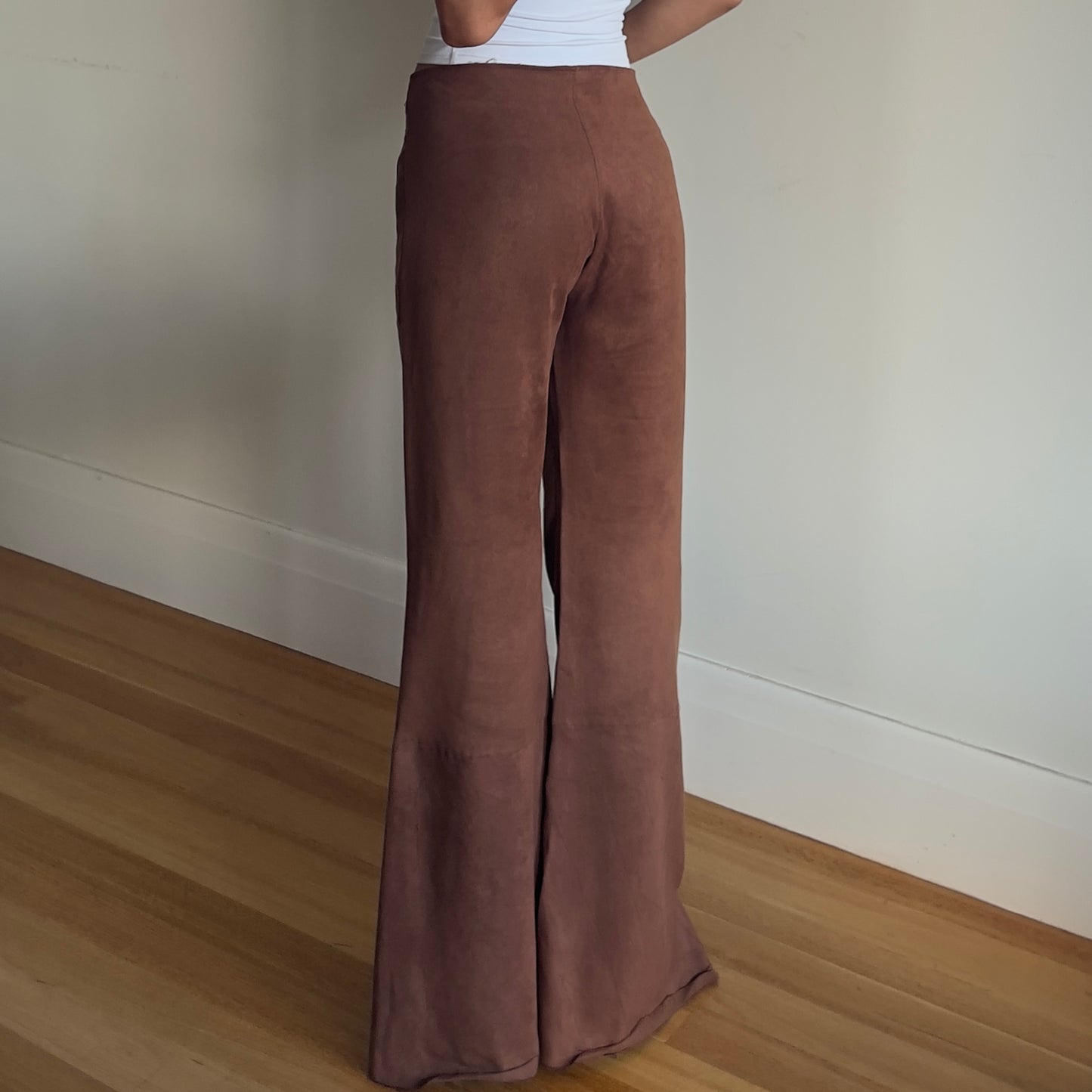 lace up suede pants