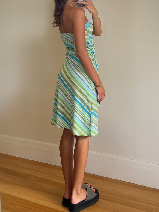 2000s stripe midi dress