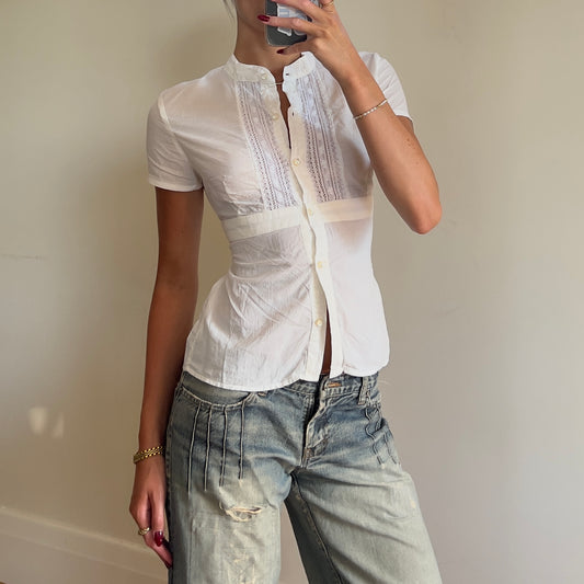 90s white fitted shirt