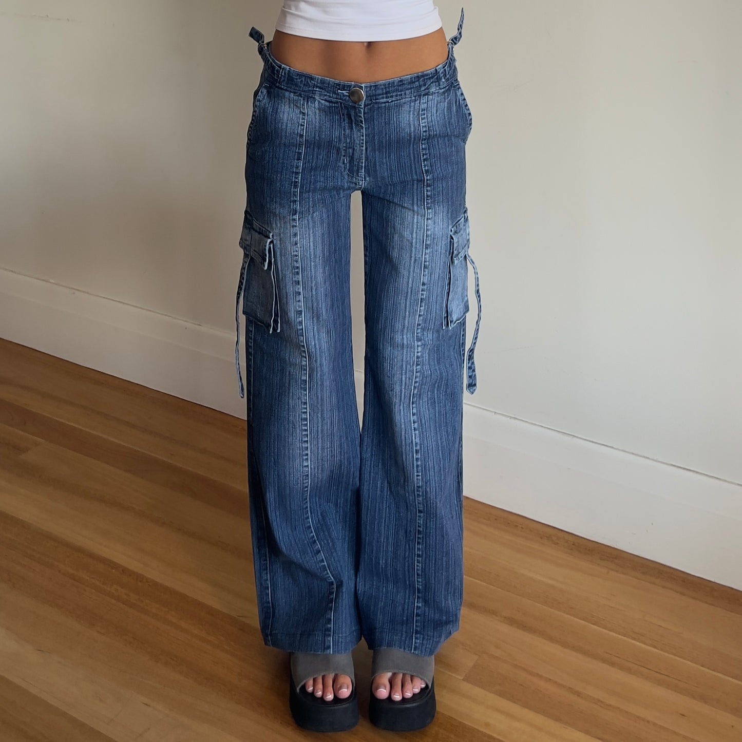 denim cargo style jeans