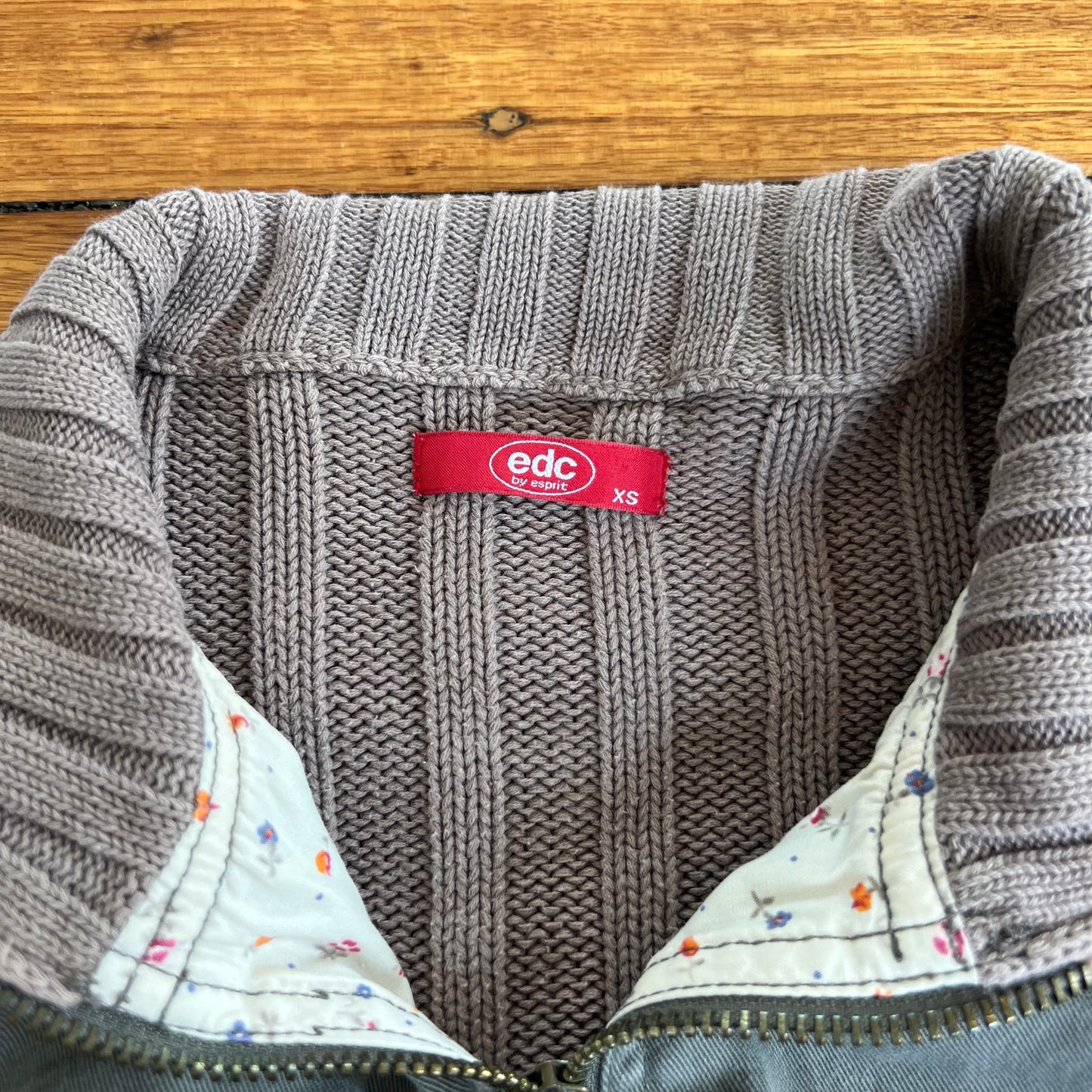 khaki cargo zip-up jacket