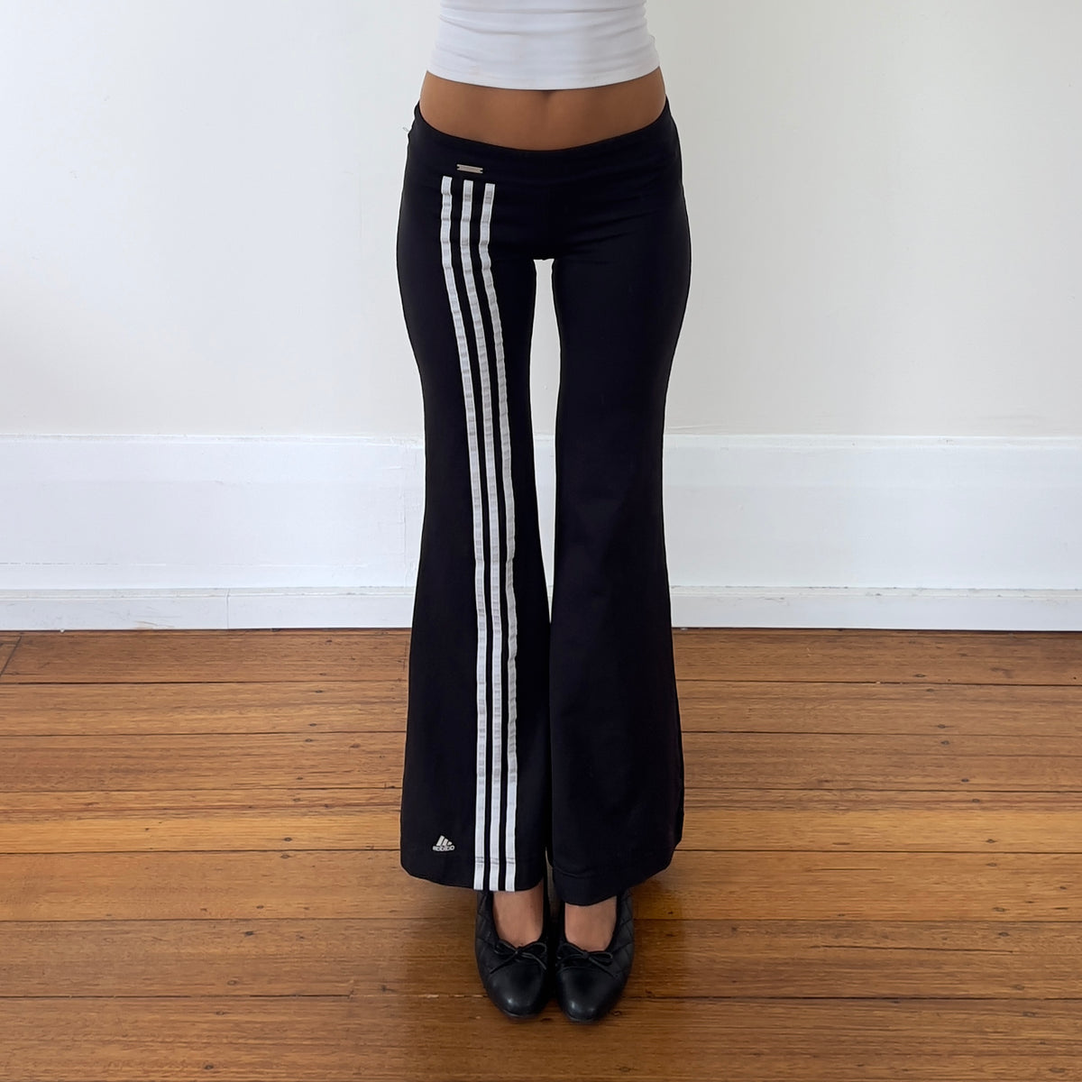 striped flared leggings