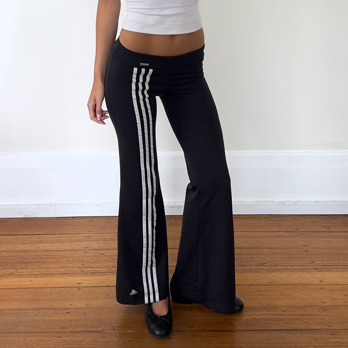striped flared leggings
