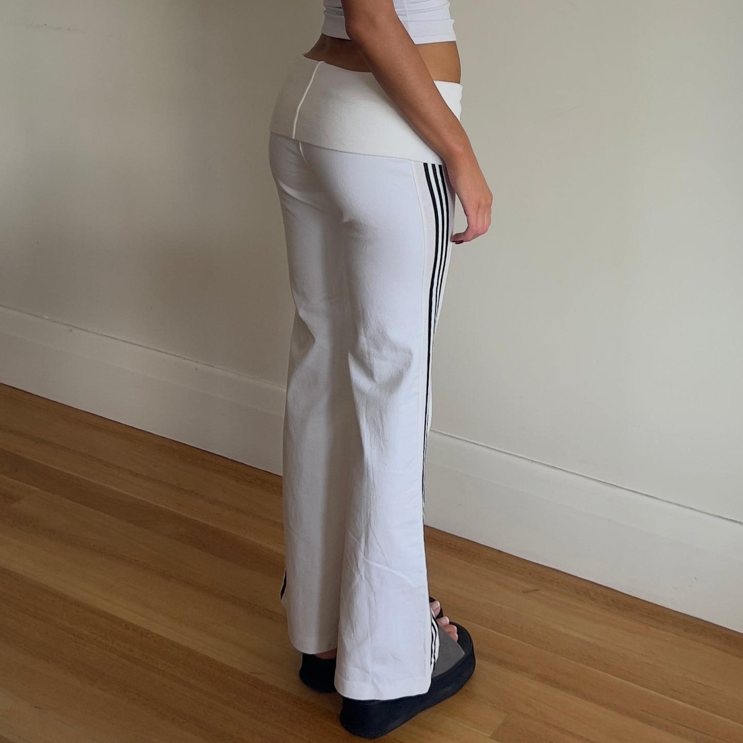 fold over stripe pants