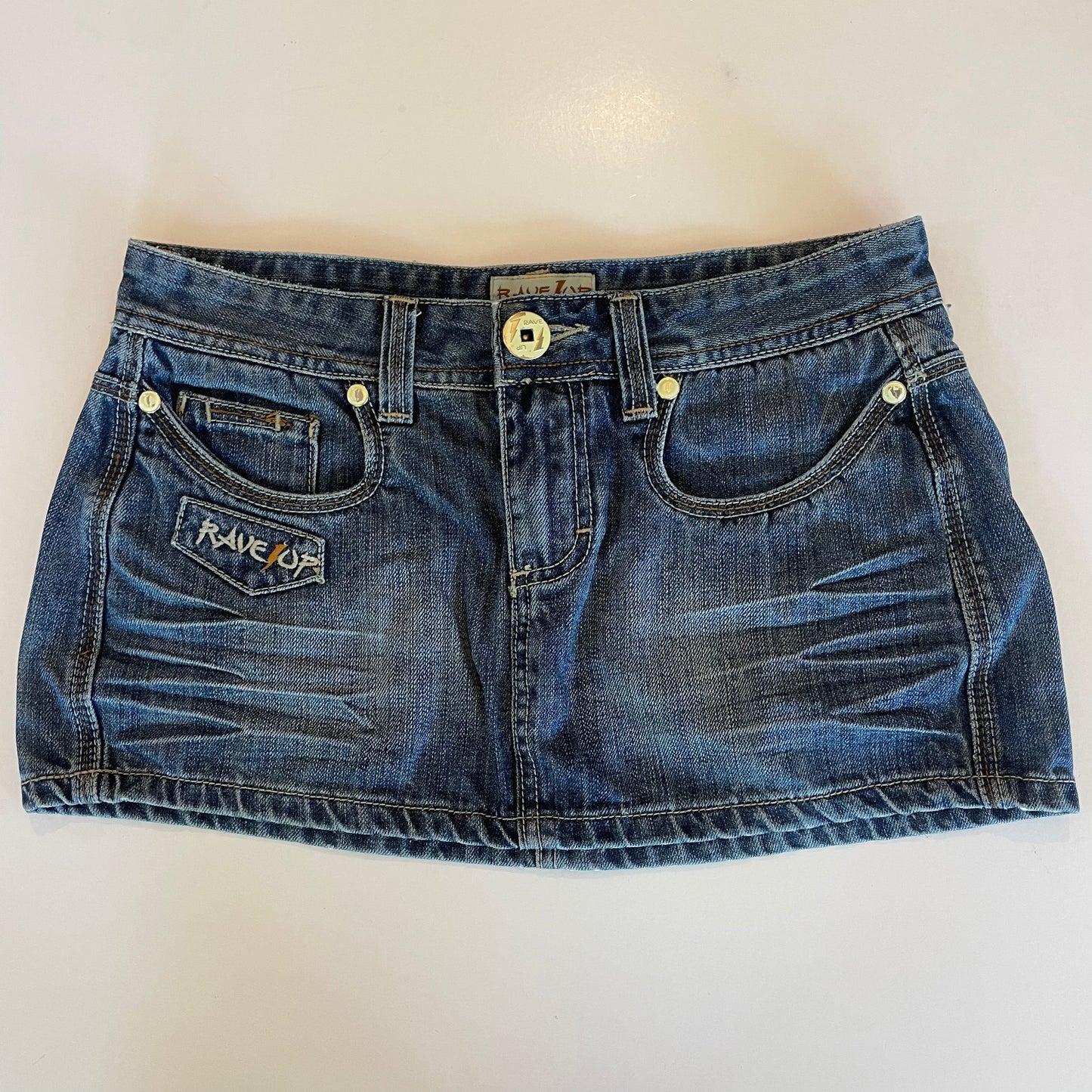 denim mini skirt