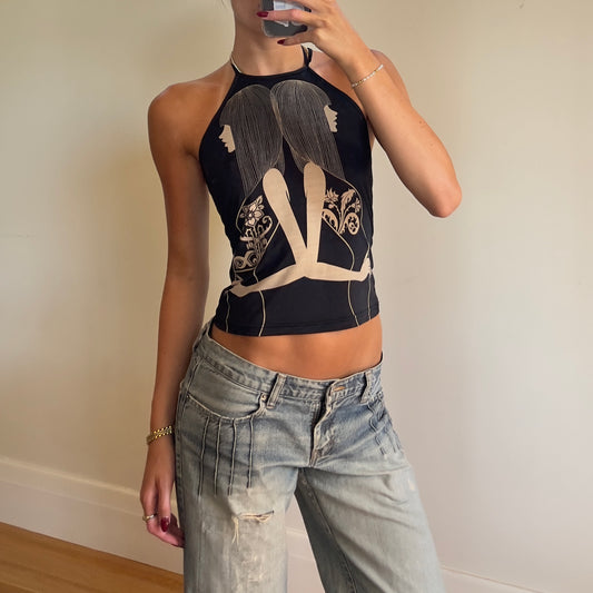 90s graphic halter top
