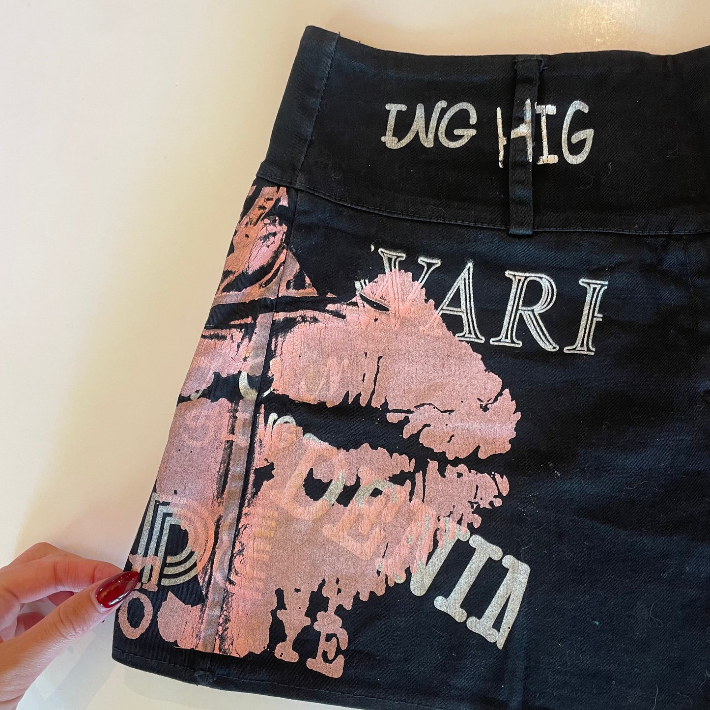 y2k graphic print skirt