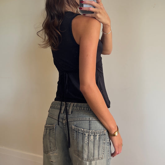 black tie-up top