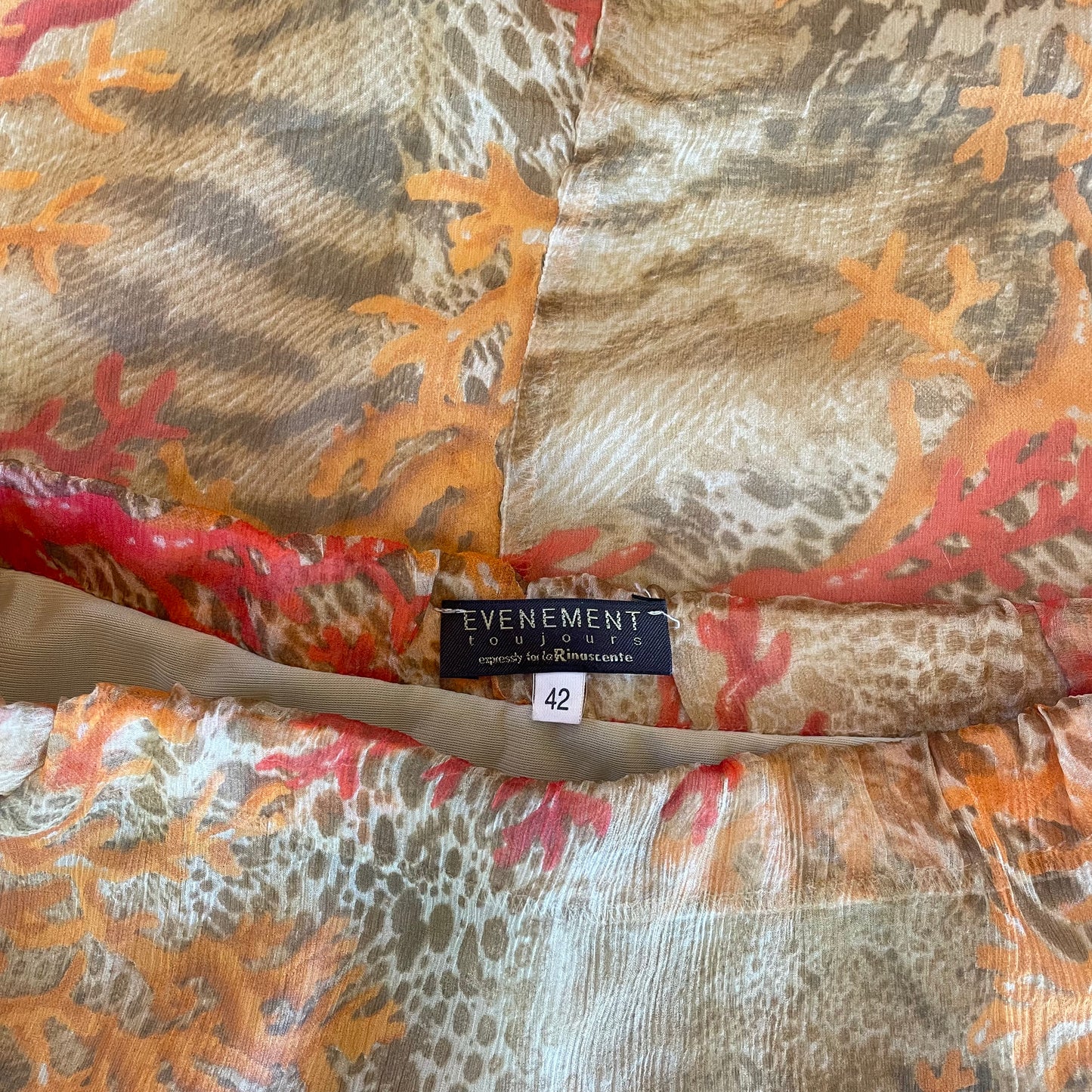 multi pattern midi skirt