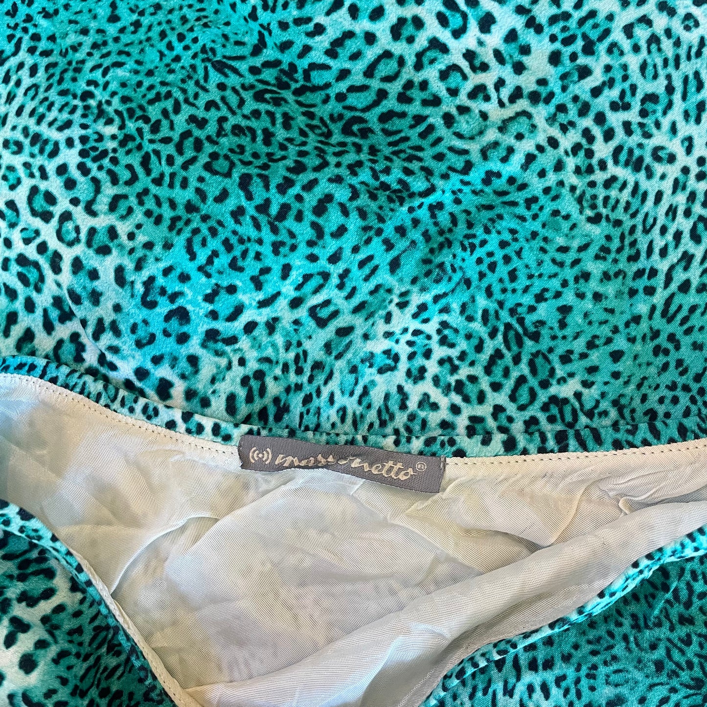 aqua leopard midi skirt