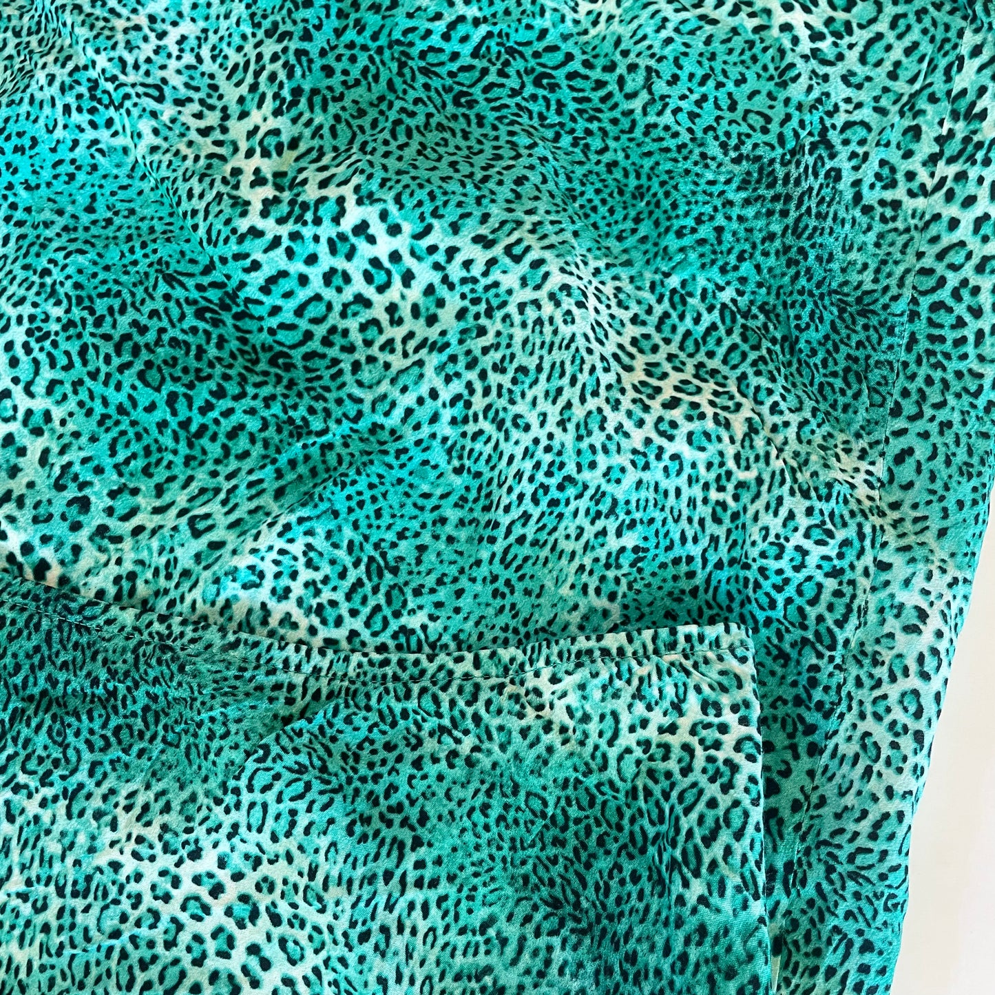 aqua leopard midi skirt