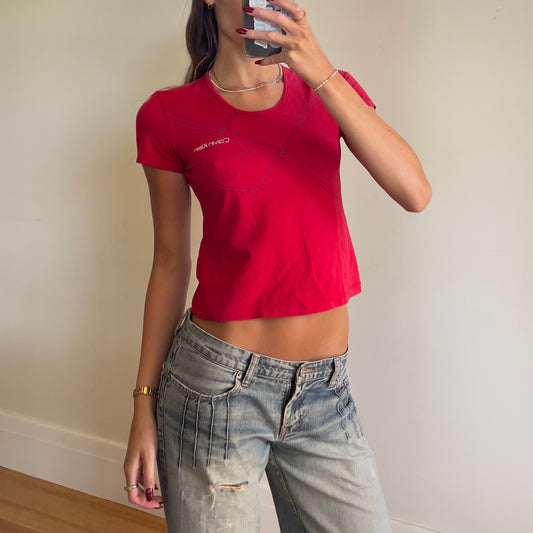 red Calvin Klein bay tee