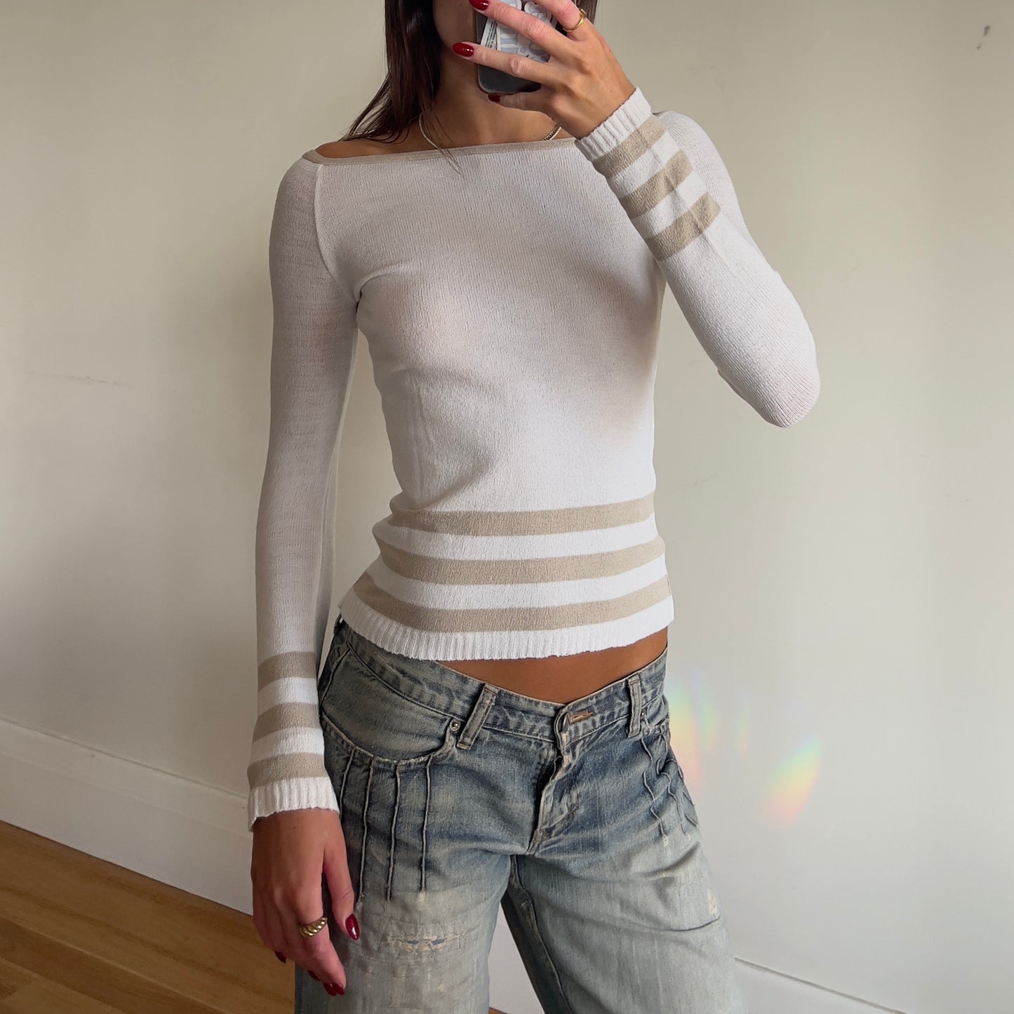stripe knit long sleeve