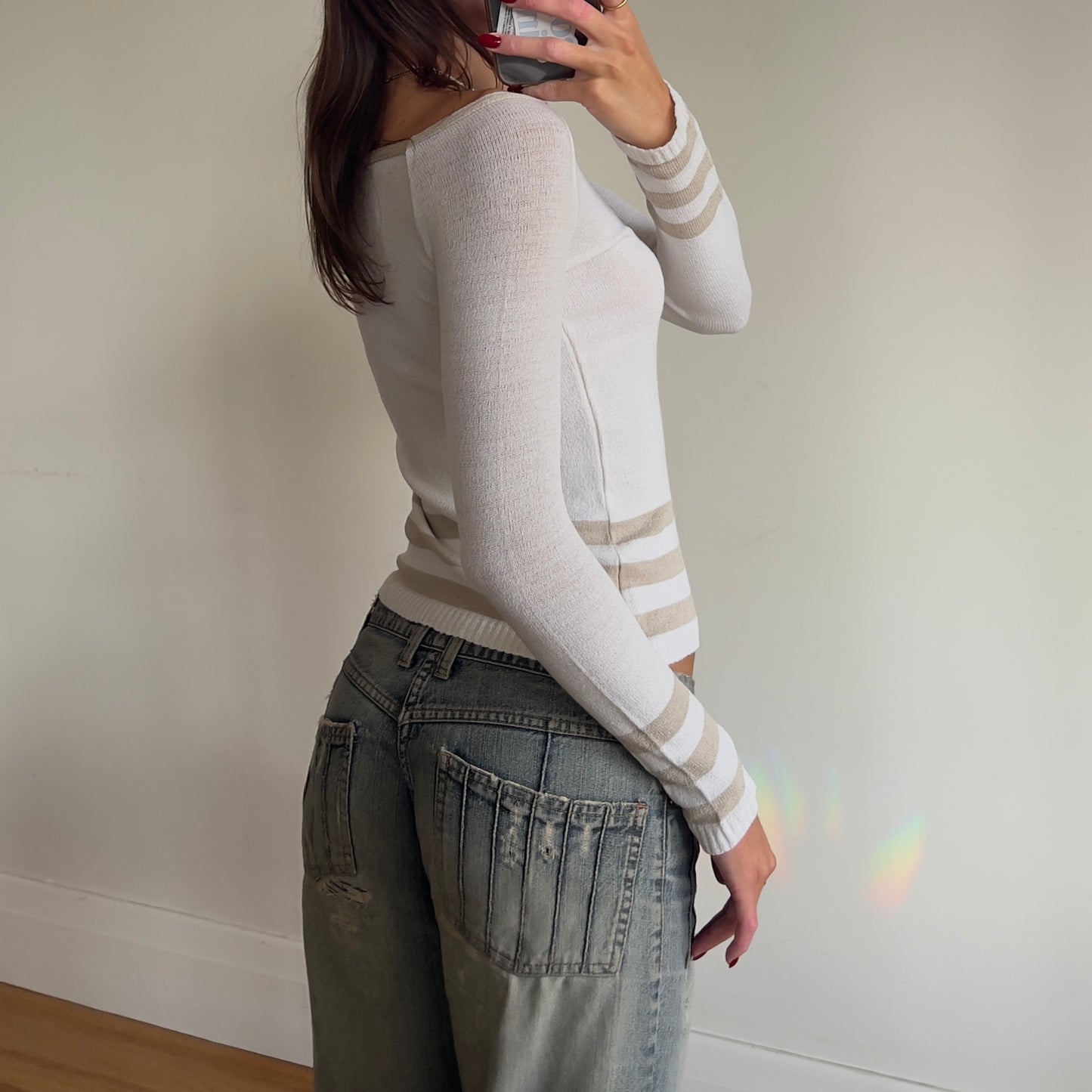 stripe knit long sleeve