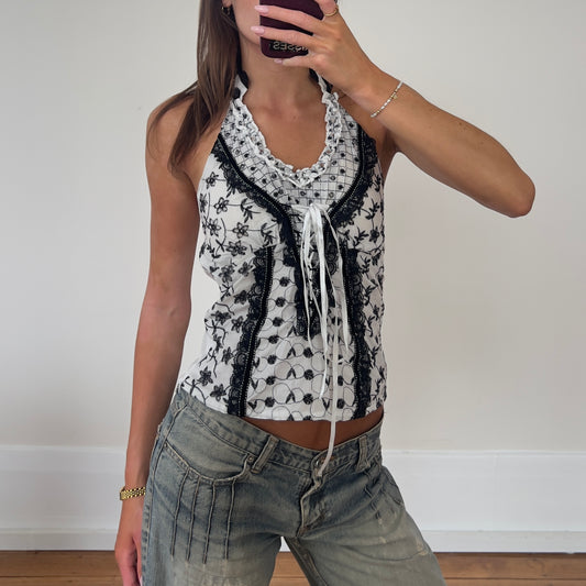 lace up halter top