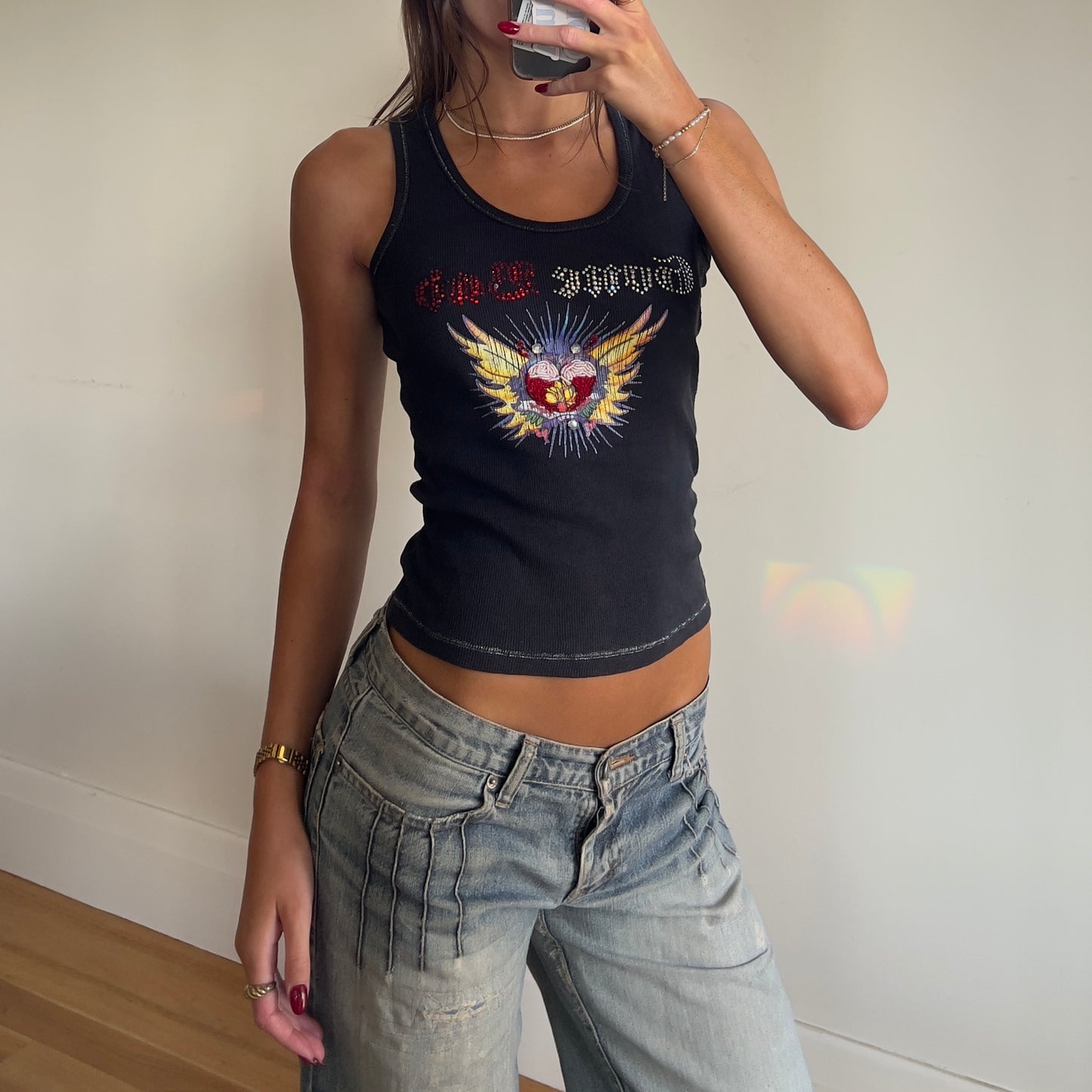 rhinestone graphic tank