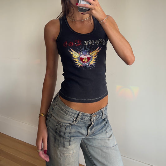 rhinestone graphic tank