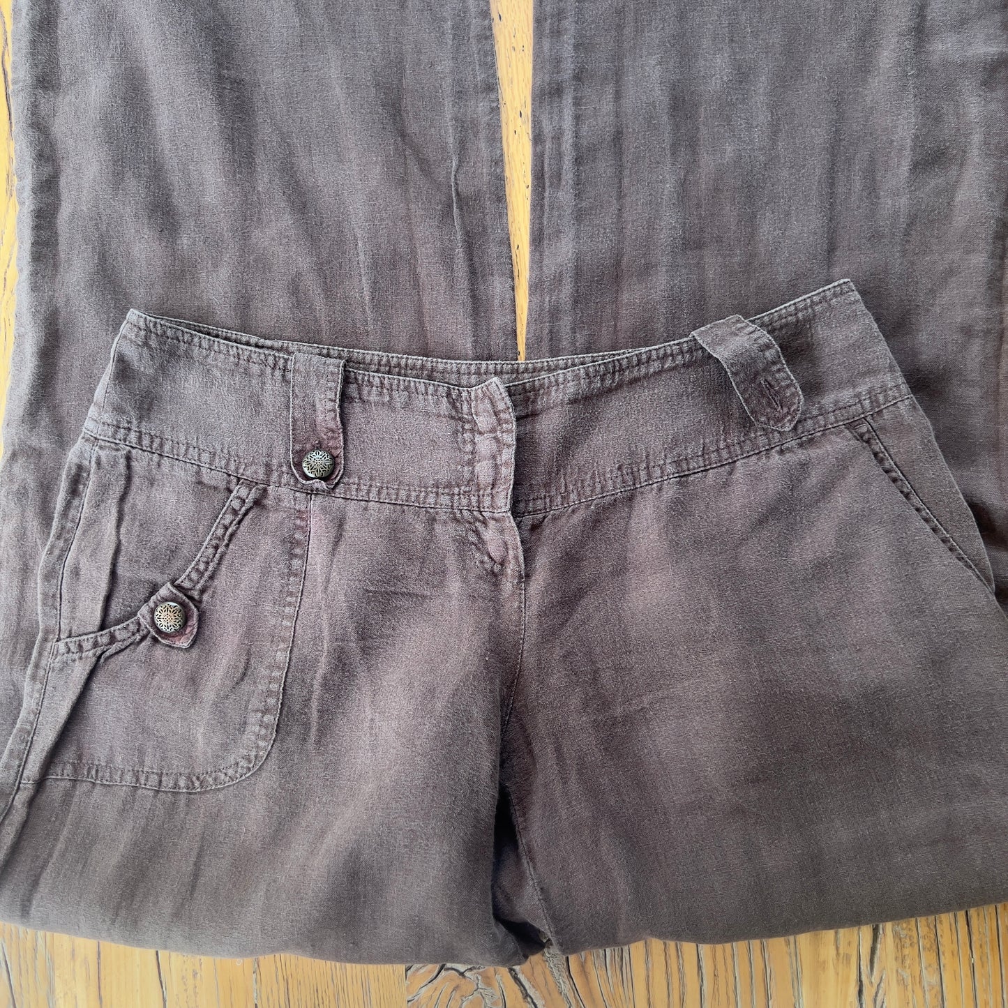 90s brown linen pants