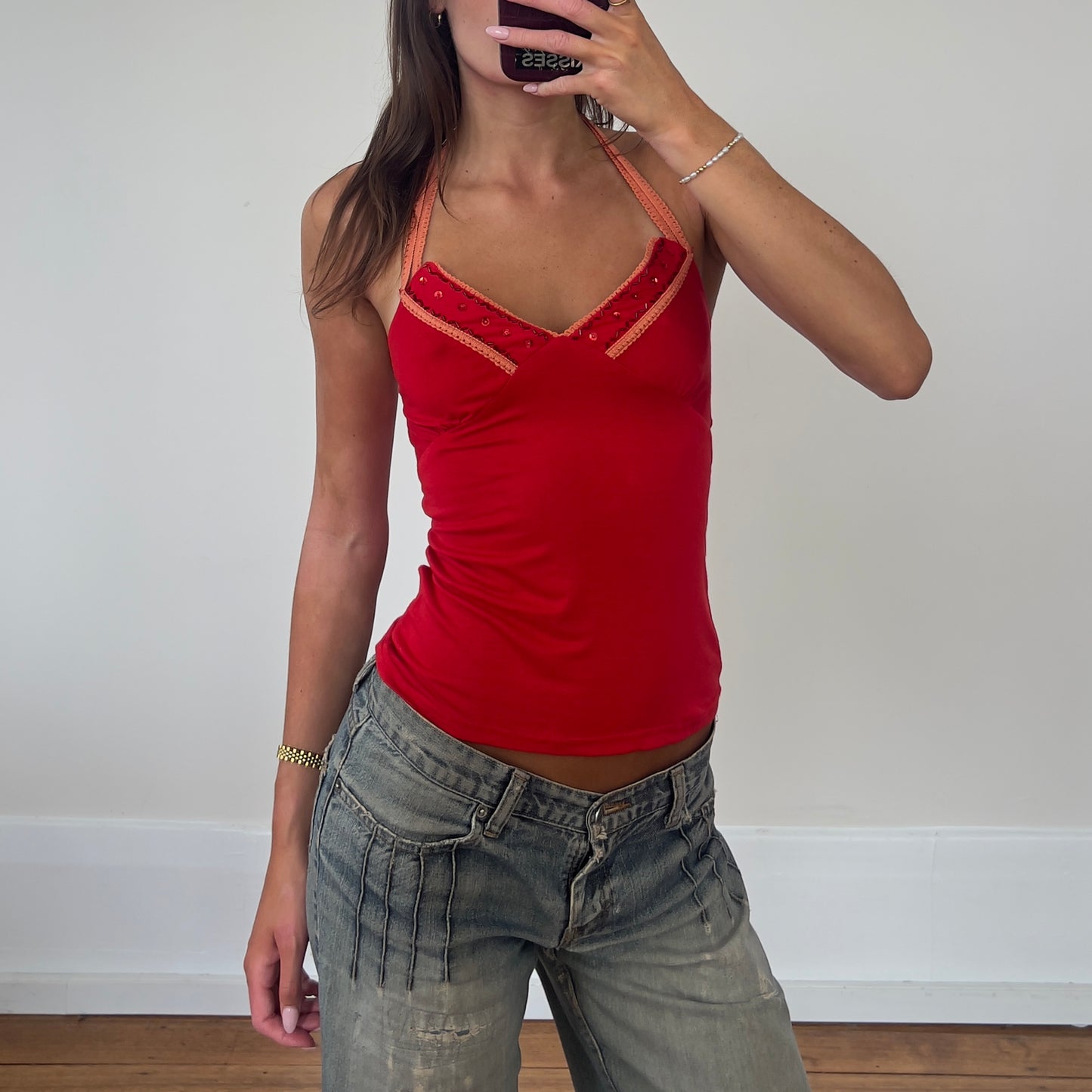 red halter top