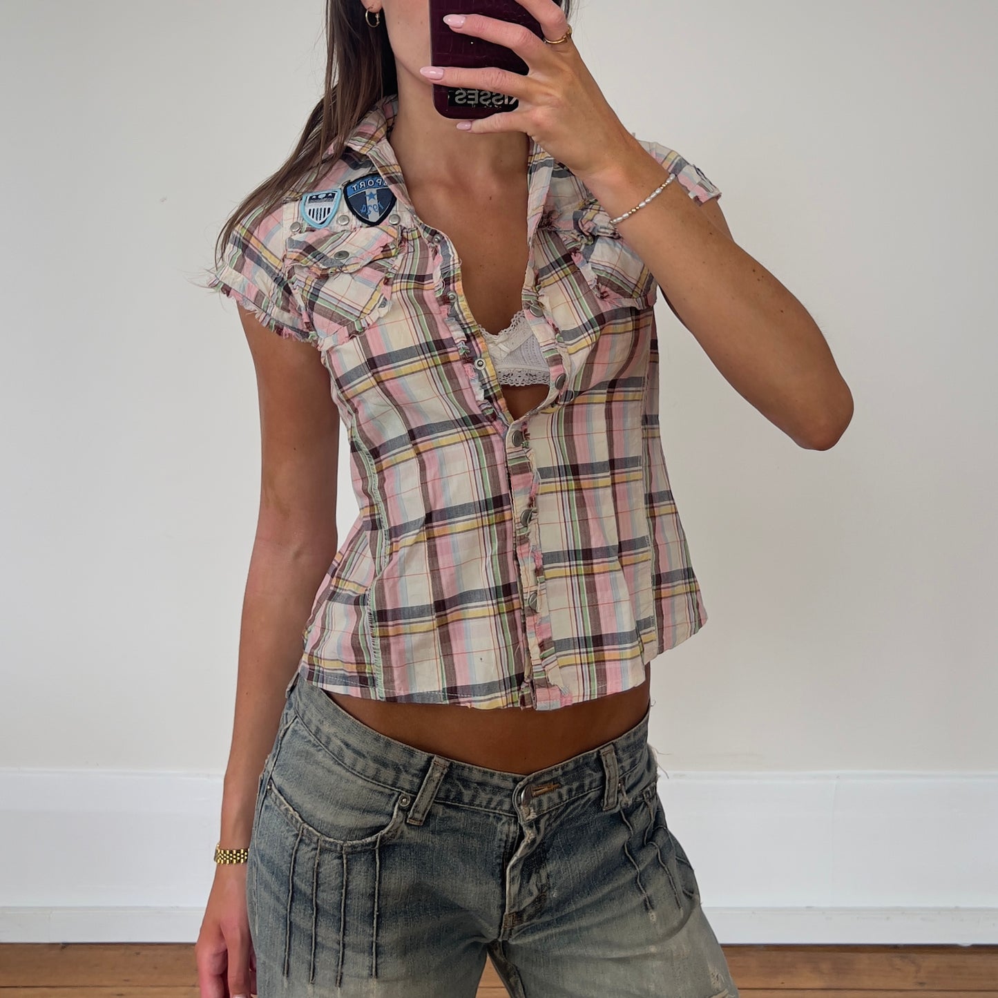 plaid button up shirt