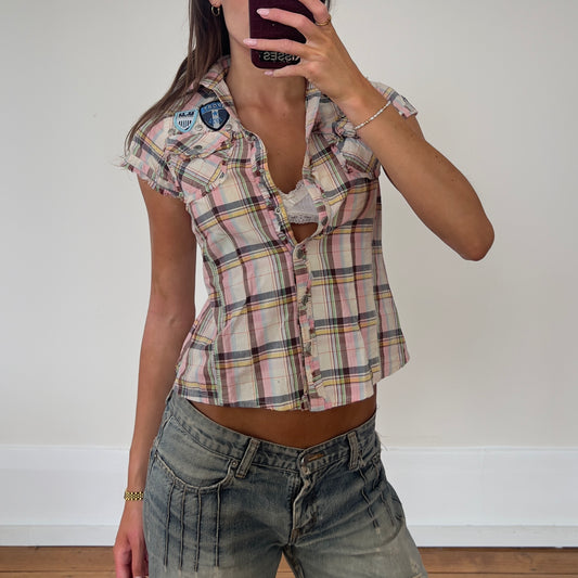 plaid button up shirt