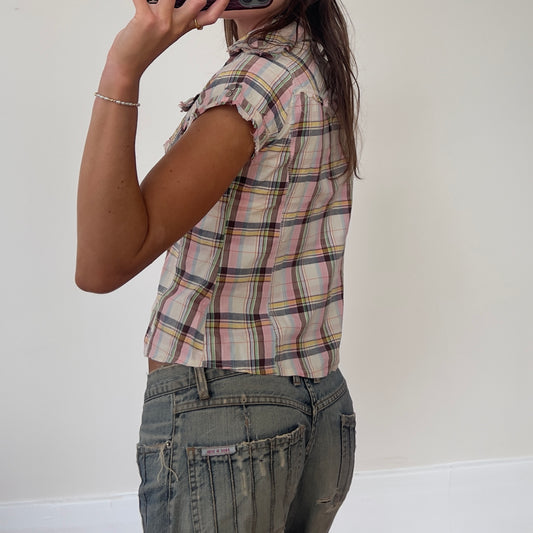 plaid button up shirt