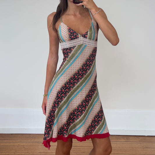 multi print midi dress