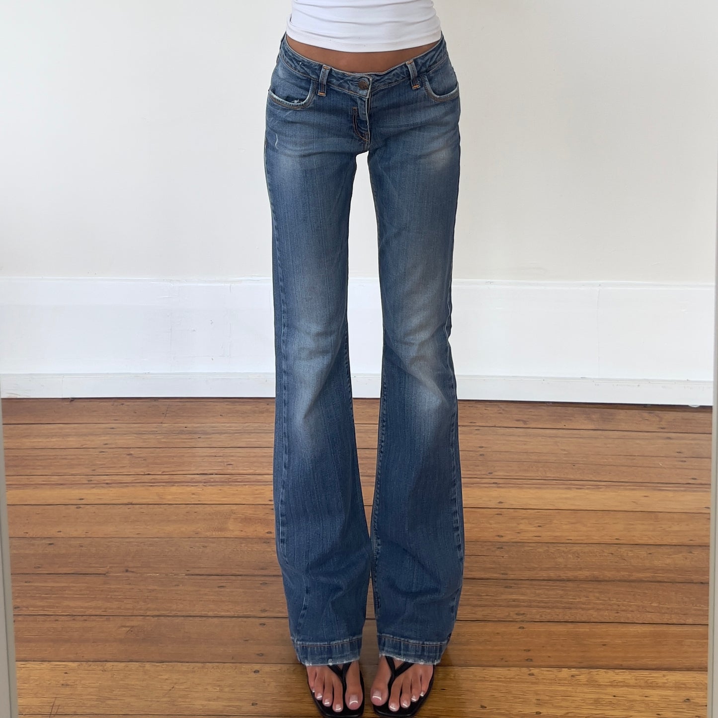 low rise bootcut jeans