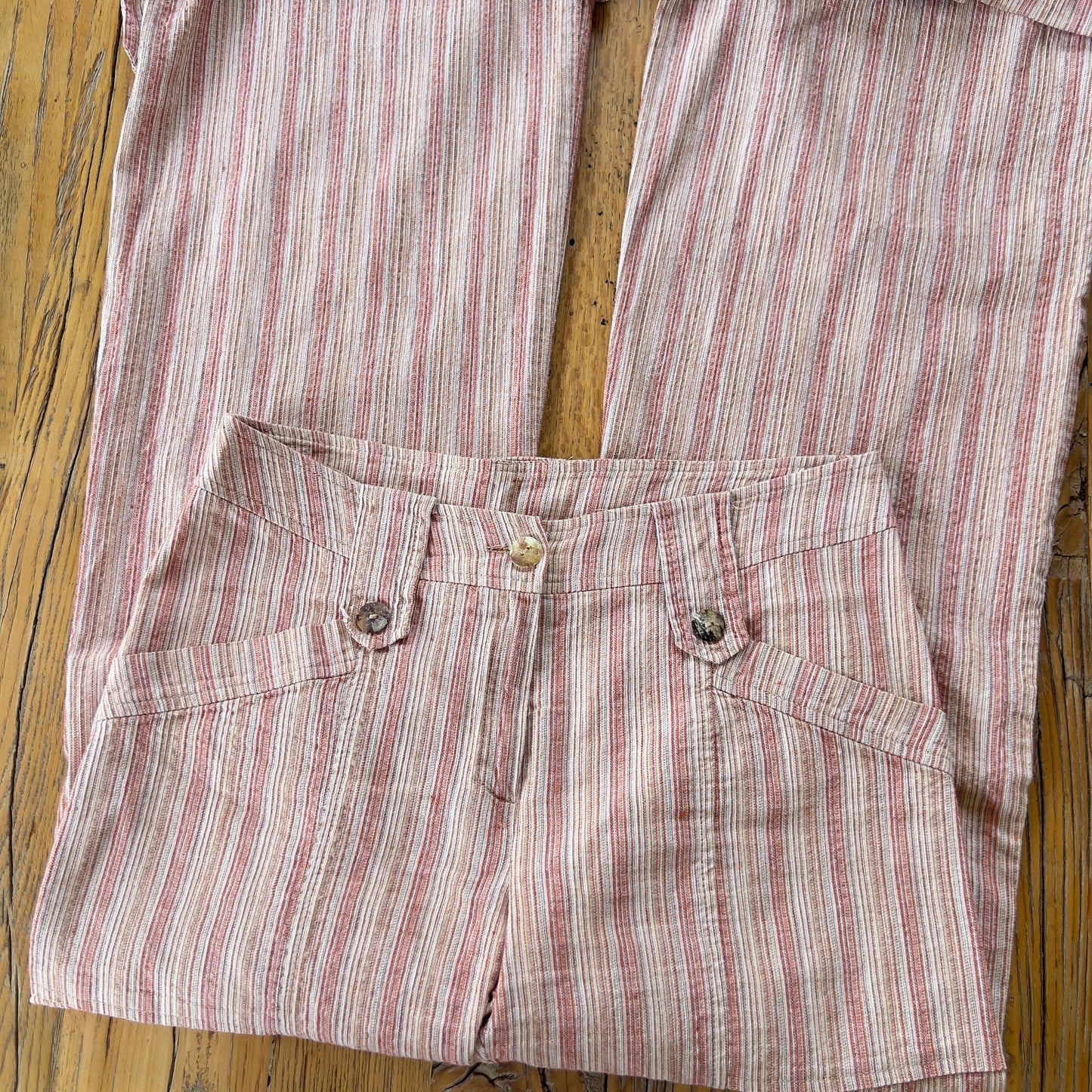 2000s stripe linen pants