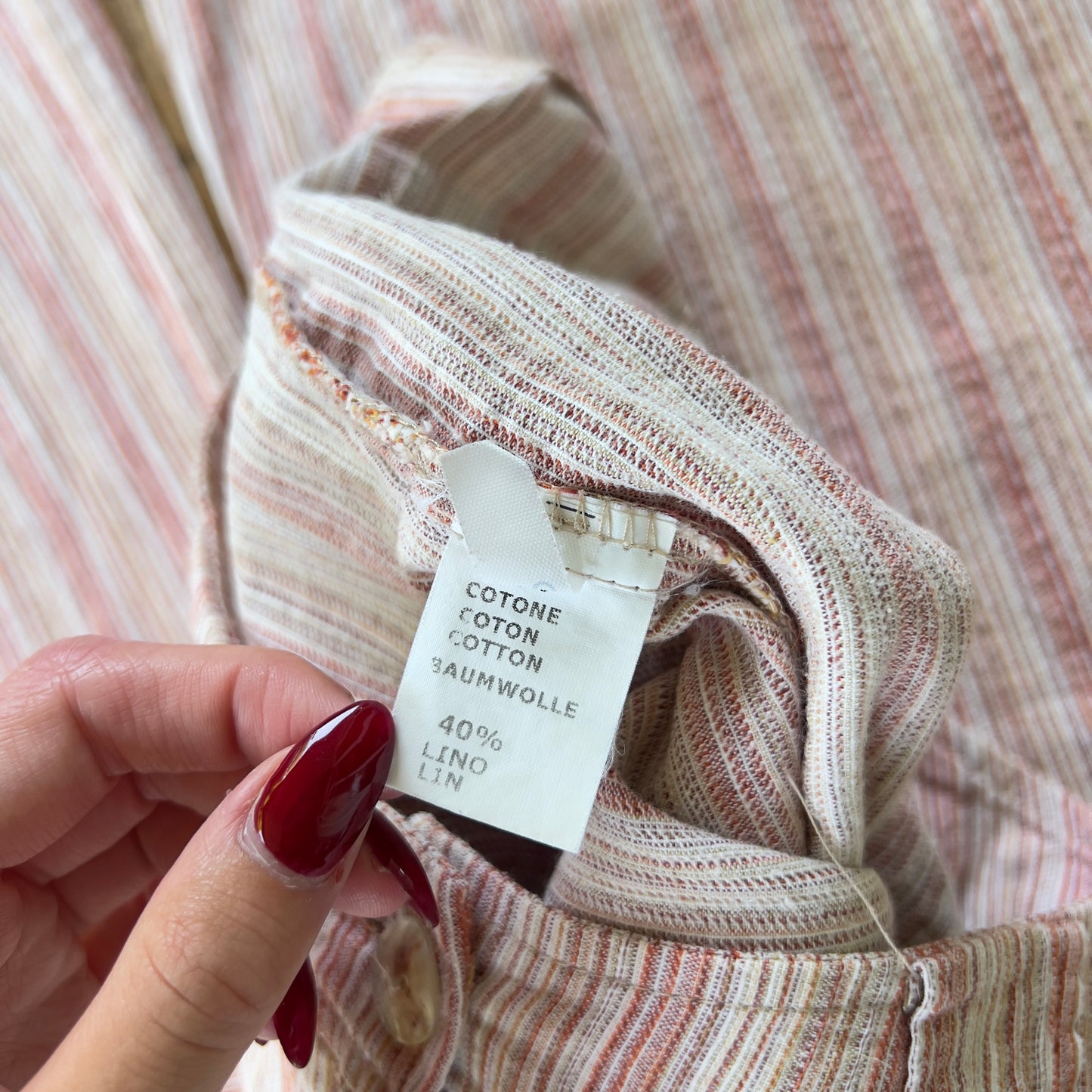 2000s stripe linen pants