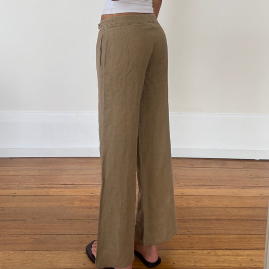 tan linen pants