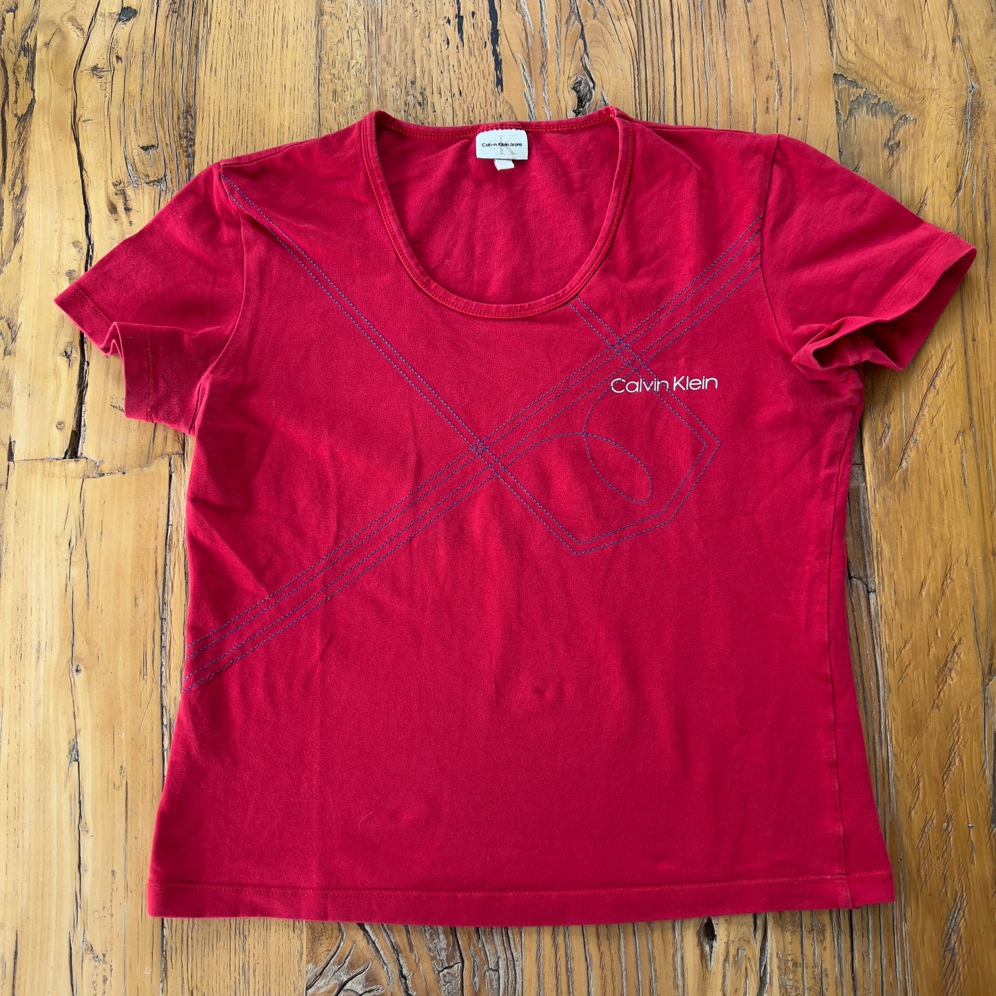 red Calvin Klein bay tee