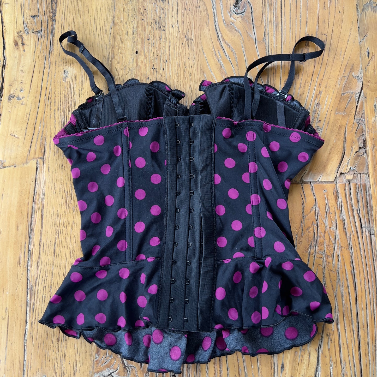 y2k polka-dot corset