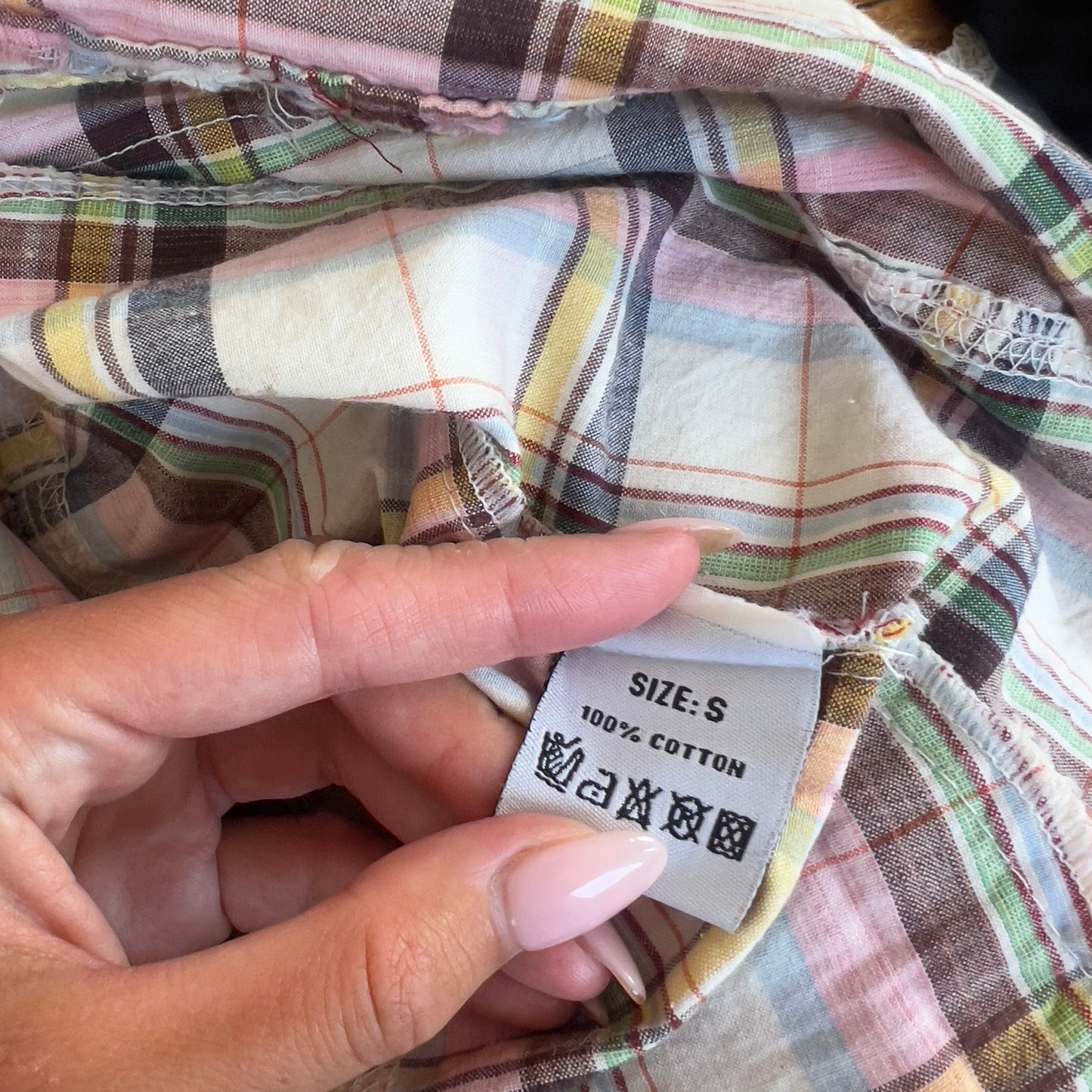 plaid button up shirt