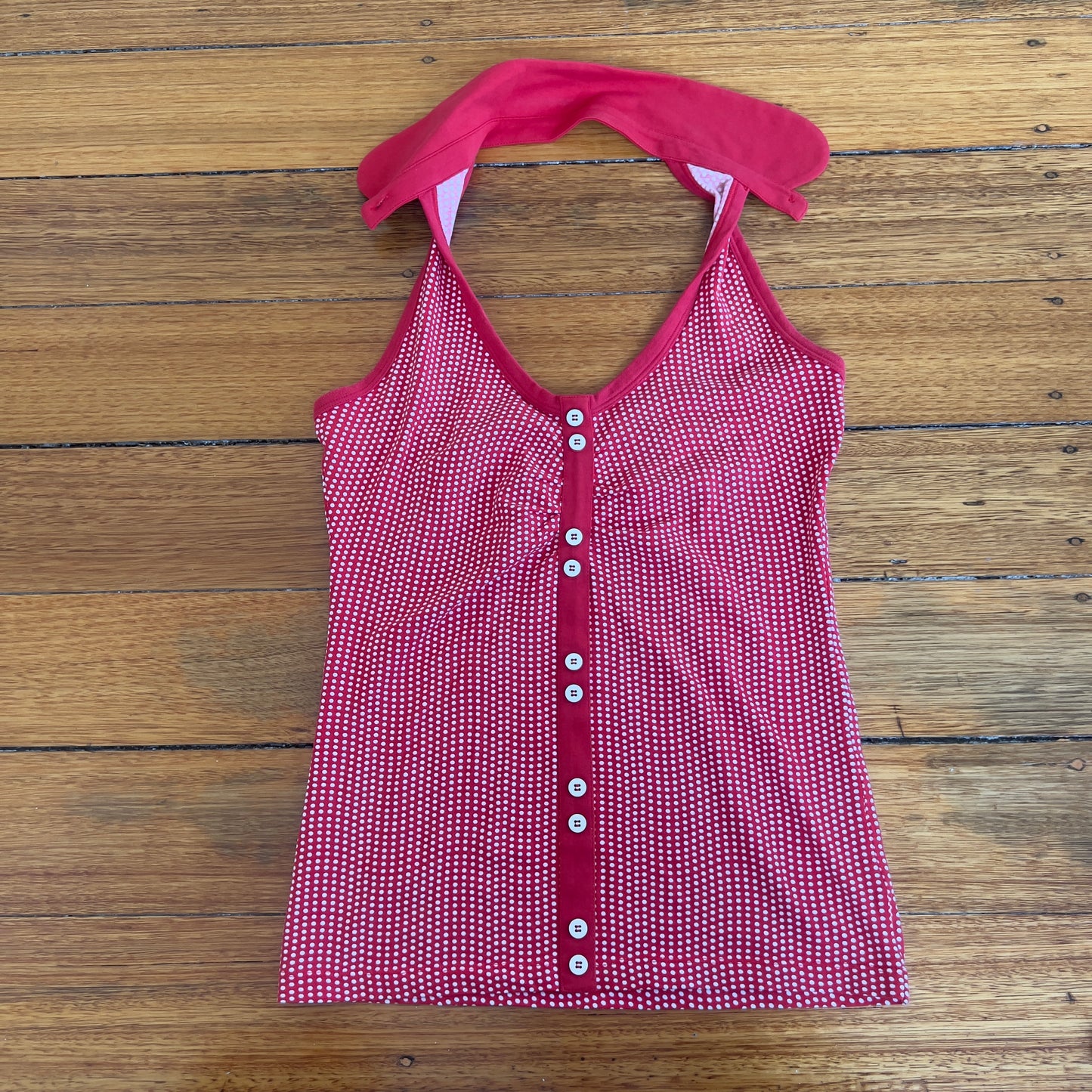 red polka dot halter