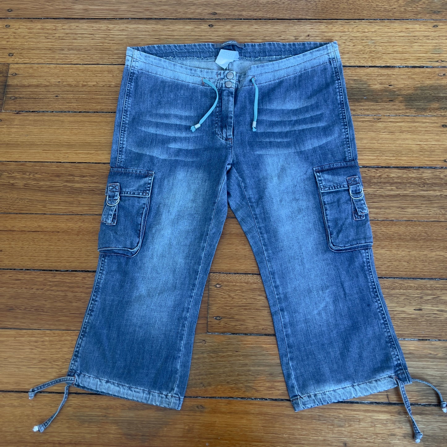 denim capri cargo jeans