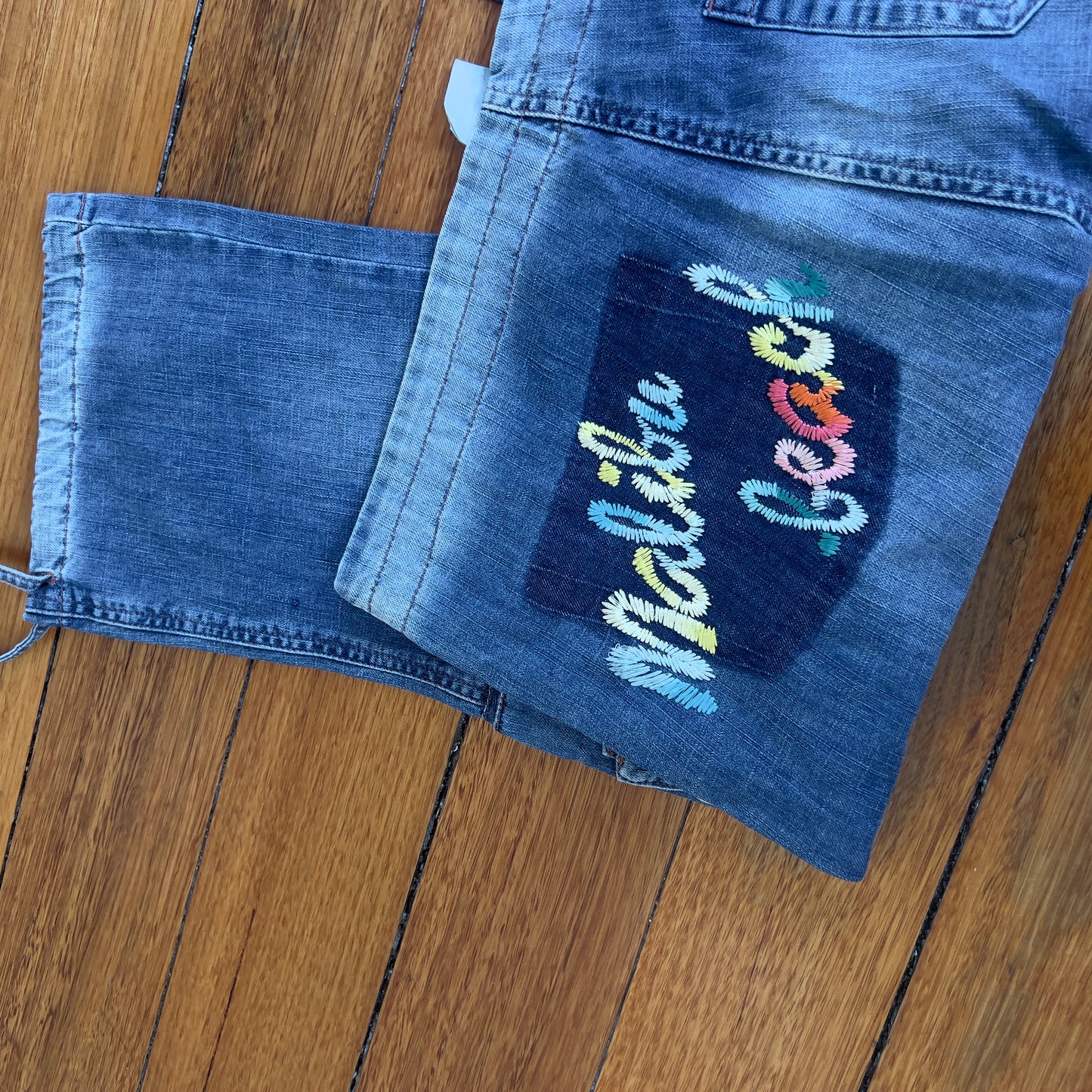denim capri cargo jeans