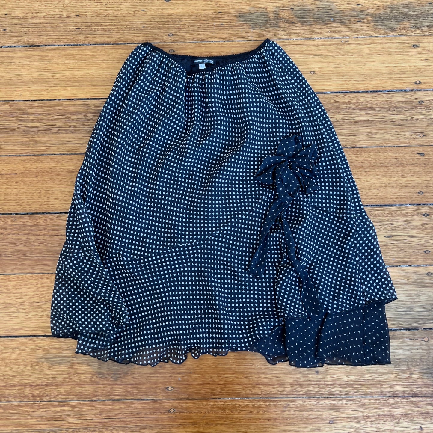 polka dot midi skirt