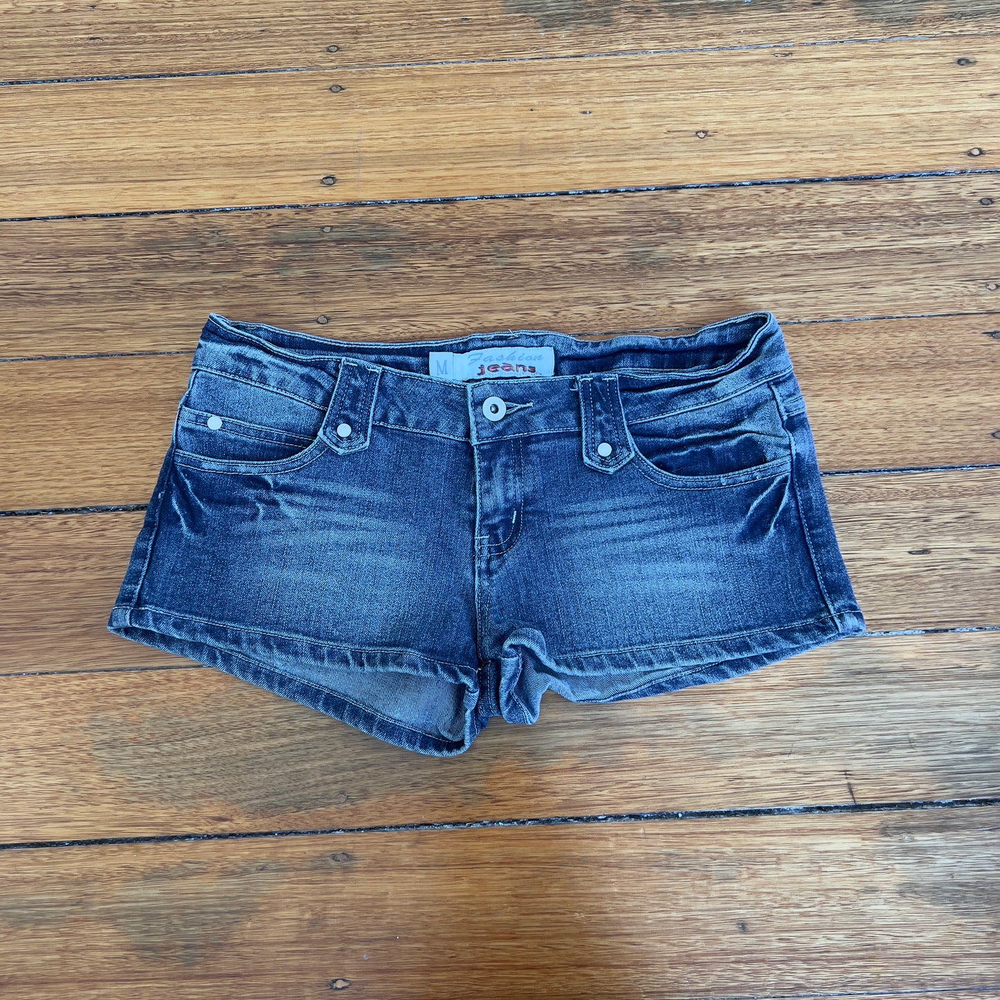 denim mini shorts