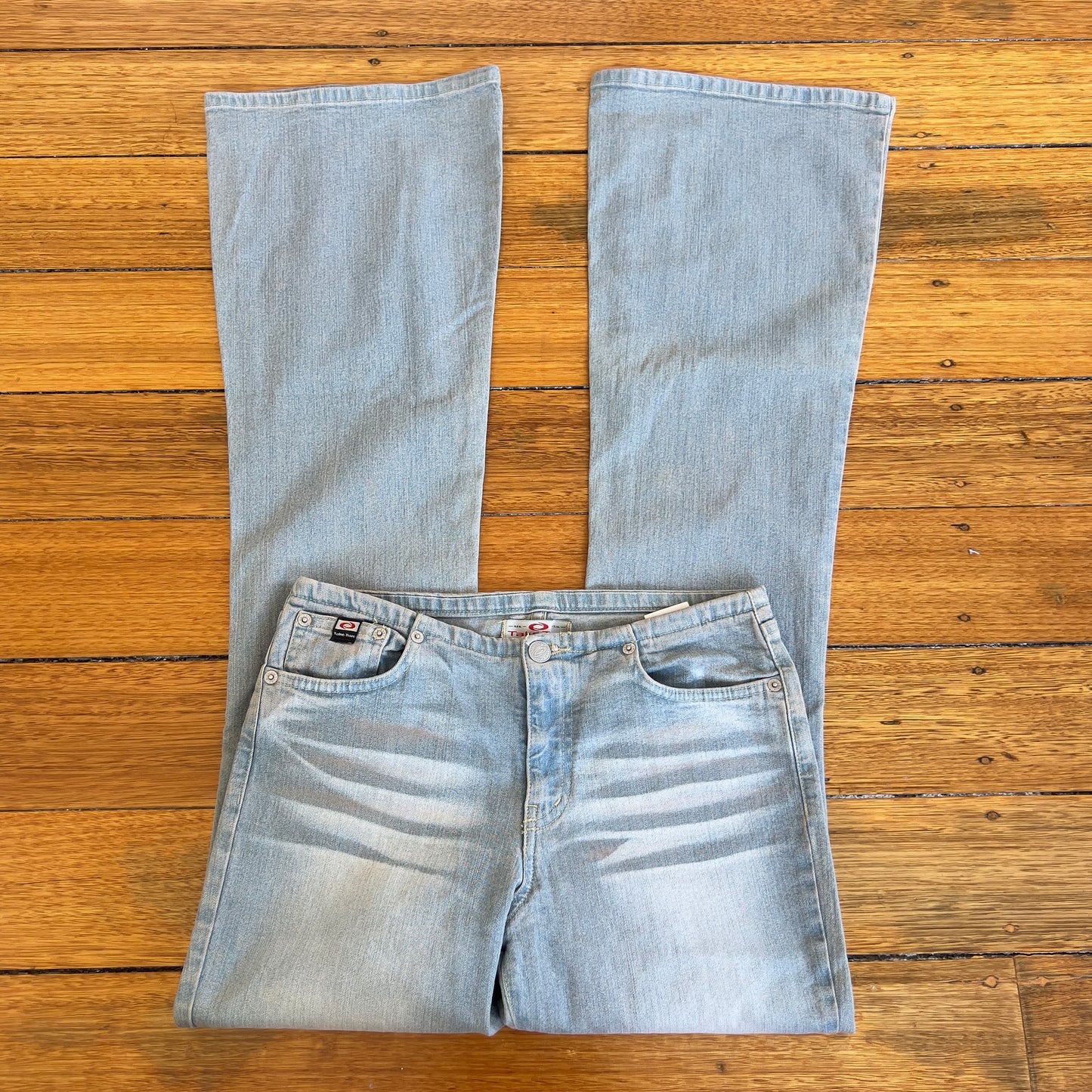 low rise flared jeans