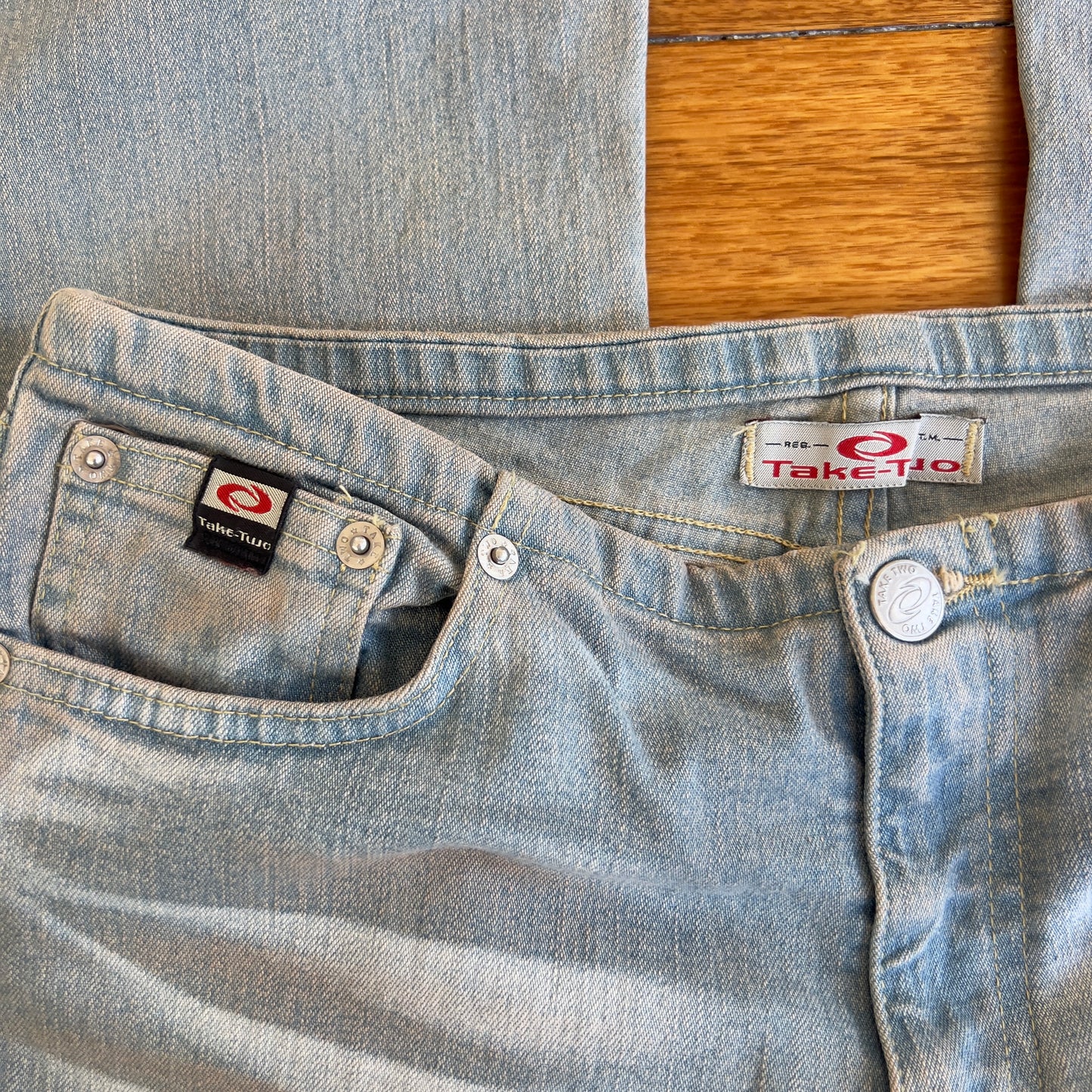 low rise flared jeans