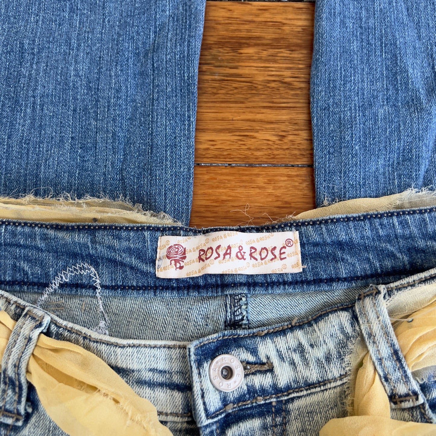 deadstock beaded flared jeans