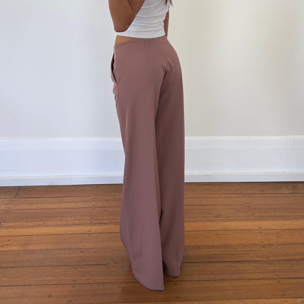 pink wide leg trousers
