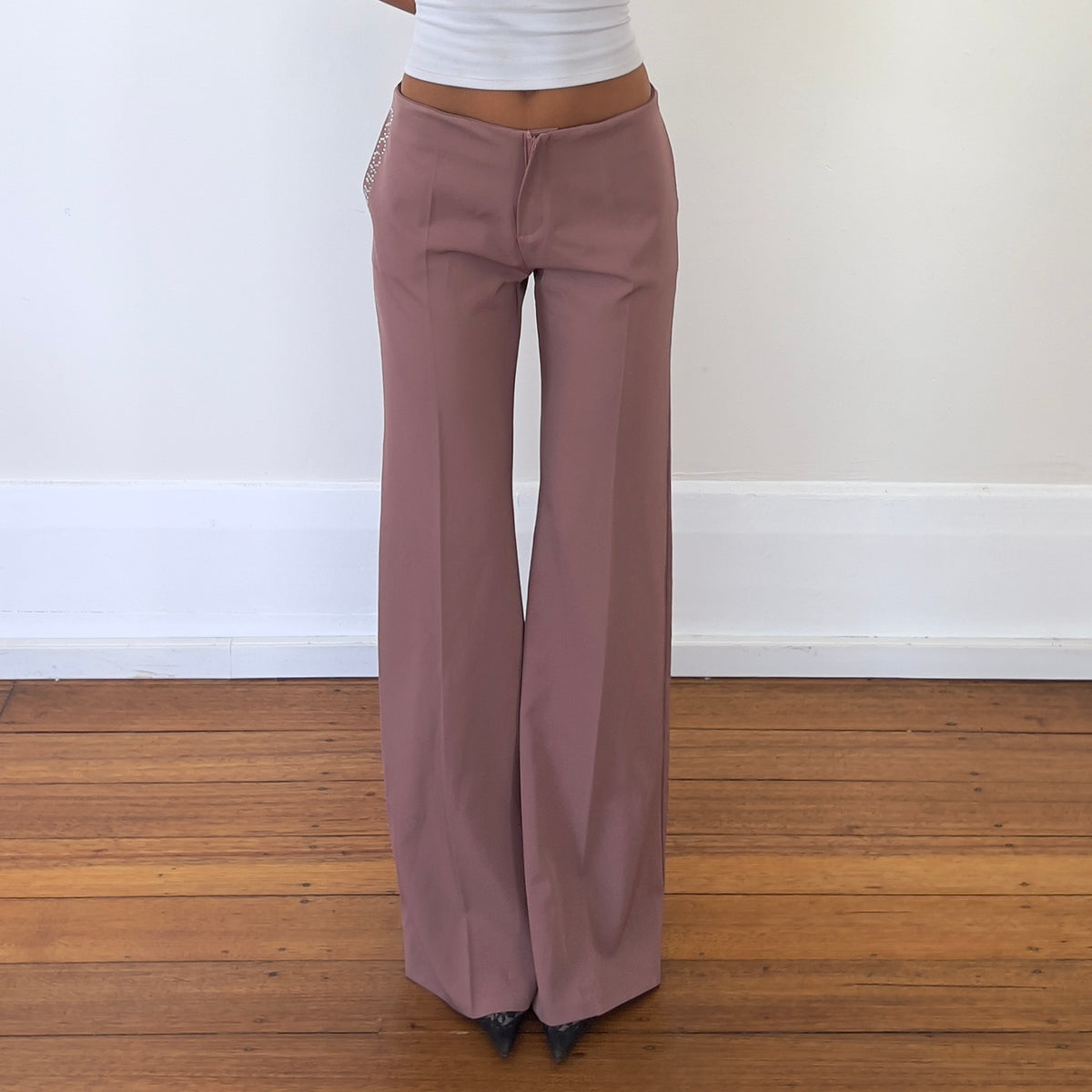 pink wide leg trousers