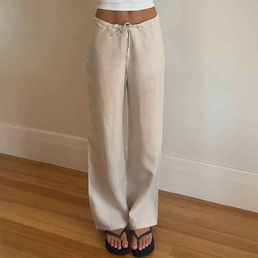 beige linen pants