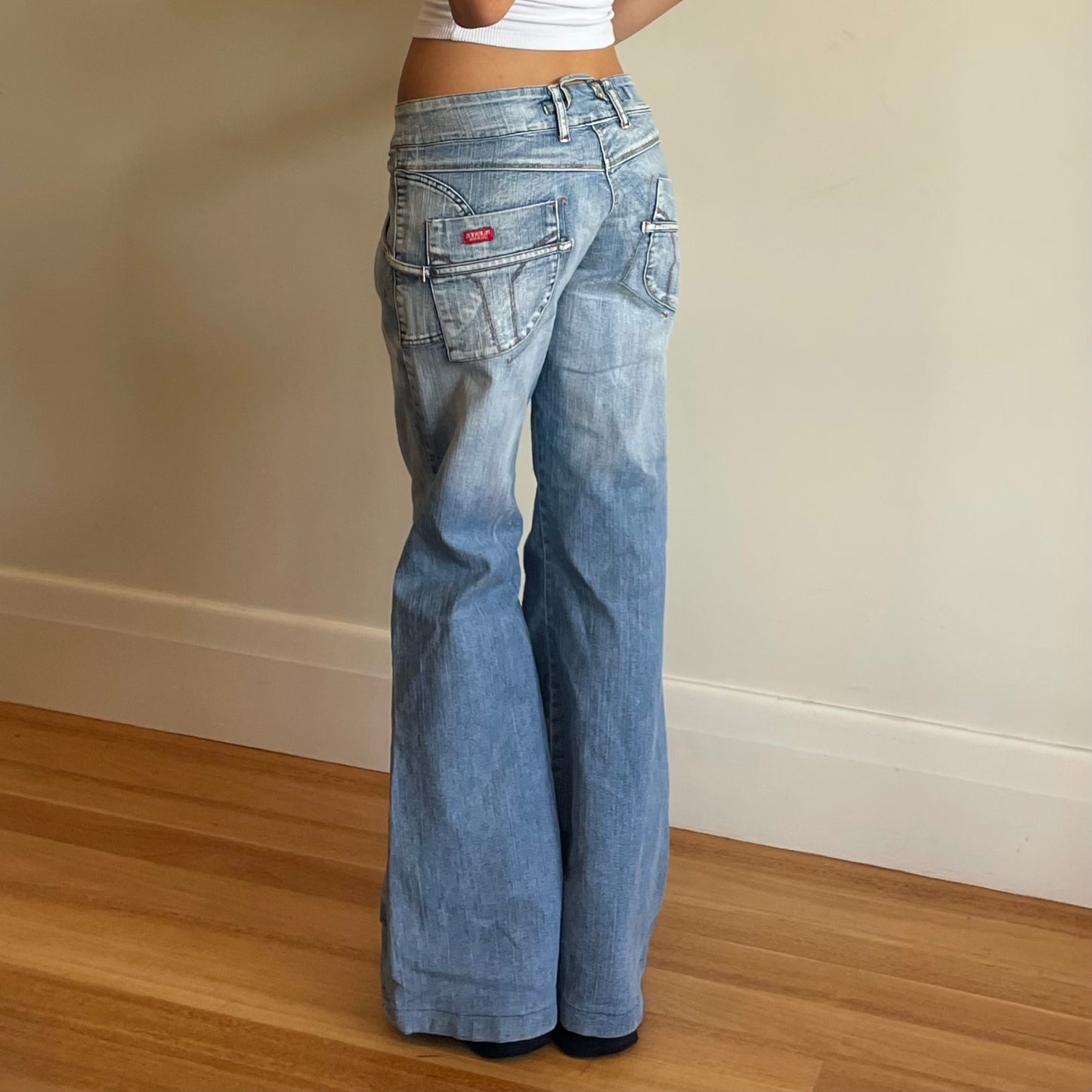 low rise wide leg jeans