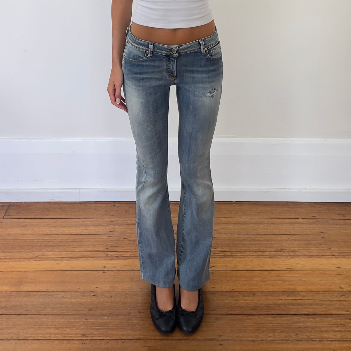 low rise bootcut jeans